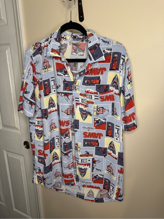 JAWS Other - JAWS Men’s Graphic Button-Up All Over Shark Pattern